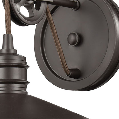 Atlas Lighting Spindle Wheel 8in 1-Light Wall Sconce | Vintage Industrial Oil Rubbed Bronze Metal | Bathroom & Hallway Accent | Model WL11448-BZ