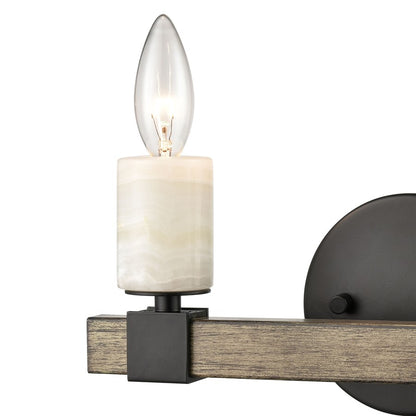 Atlas Lighting Stone Manor 12in 2-Light Vanity Light | Transitional Matte Black and Aspen Metal | Bathroom & Powder Room | Model WL11450-BK