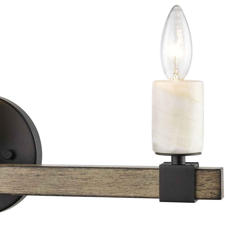 Atlas Lighting Stone Manor 21in 3-Light Vanity Light | Transitional Matte Black and Aspen Metal | Bathroom & Powder Room | Model WL11451-BK
