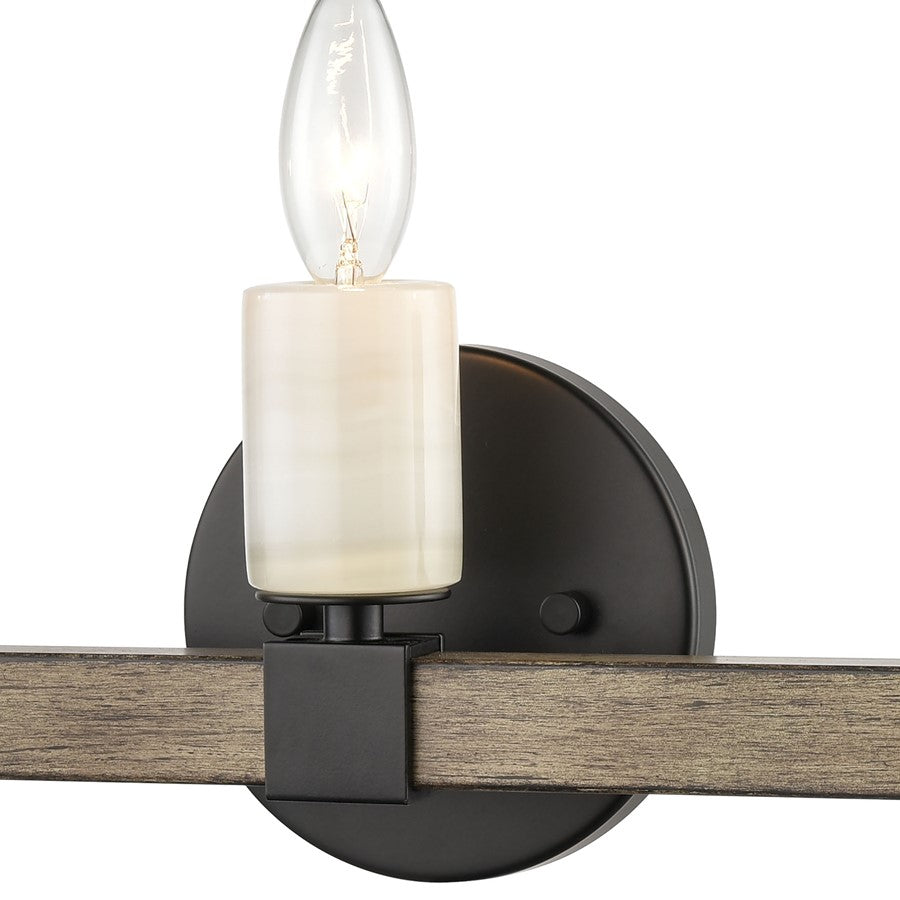 Atlas Lighting Stone Manor 21in 3-Light Vanity Light | Transitional Matte Black and Aspen Metal | Bathroom & Powder Room | Model WL11451-BK