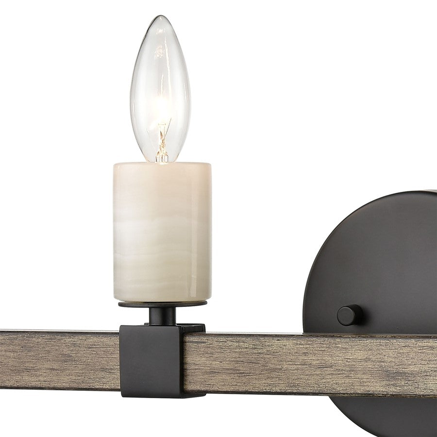 Atlas Lighting Stone Manor 30in 4-Light Vanity Light | Transitional Matte Black and Aspen Metal | Bathroom Vanity | 30 x 4 x 6 in | Model WL11452-BK