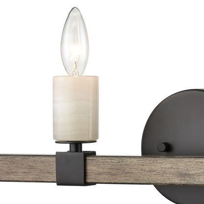 Atlas Lighting Stone Manor 30in 4-Light Vanity Light | Transitional Matte Black and Aspen Metal | Bathroom Vanity | 30 x 4 x 6 in | Model WL11452-BK