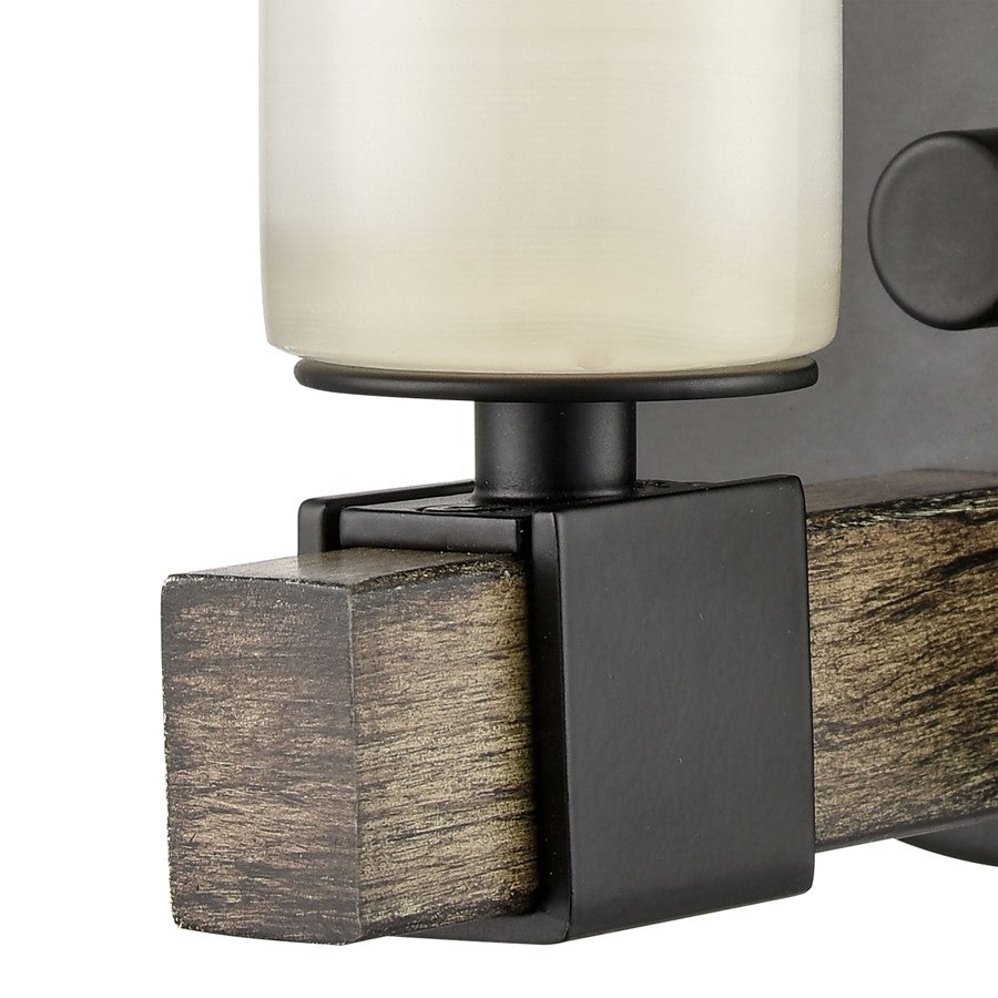 Atlas Lighting Stone Manor 5in 1-Light Wall Sconce | Transitional Matte Black and Aspen Metal | Bathroom & Hallway | 5 x 5 x 5 in | Model WL11453-BK