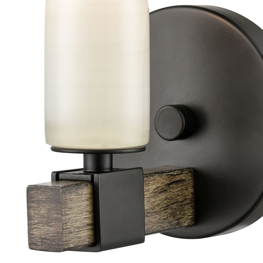 Atlas Lighting Stone Manor 5in 1-Light Wall Sconce | Transitional Matte Black and Aspen Metal | Bathroom & Hallway | 5 x 5 x 5 in | Model WL11453-BK