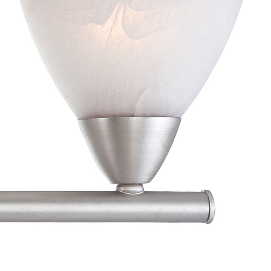 Atlas Lighting Tia 30.75in 4-Light Vanity Light | Traditional Matte Nickel and White Frosted Glass | Bathroom Vanity & Powder Room | Model WL11457-NK