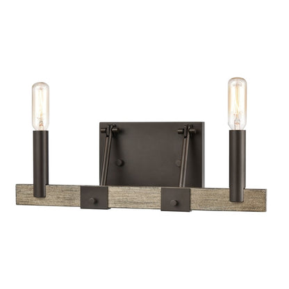 Atlas Lighting Transitions 14in 2-Light Vanity Light | Transitional Oil Rubbed Bronze and Aspen Metal | Bathroom Vanity & Powder | Model WL11458-BZ