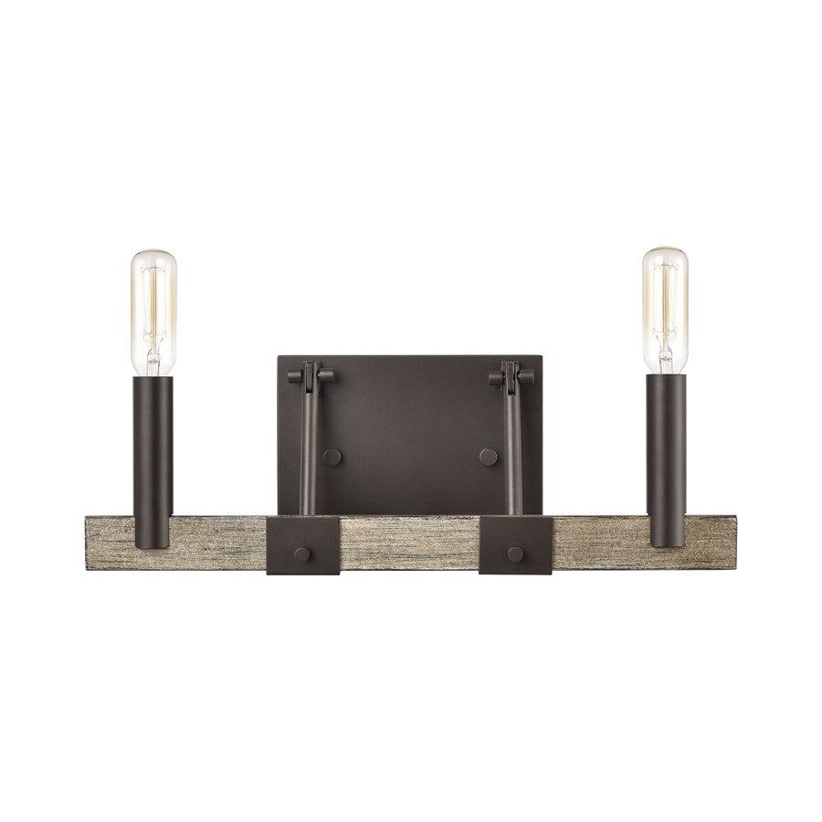 Atlas Lighting Transitions 14in 2-Light Vanity Light | Transitional Oil Rubbed Bronze and Aspen Metal | Bathroom Vanity & Powder | Model WL11458-BZ