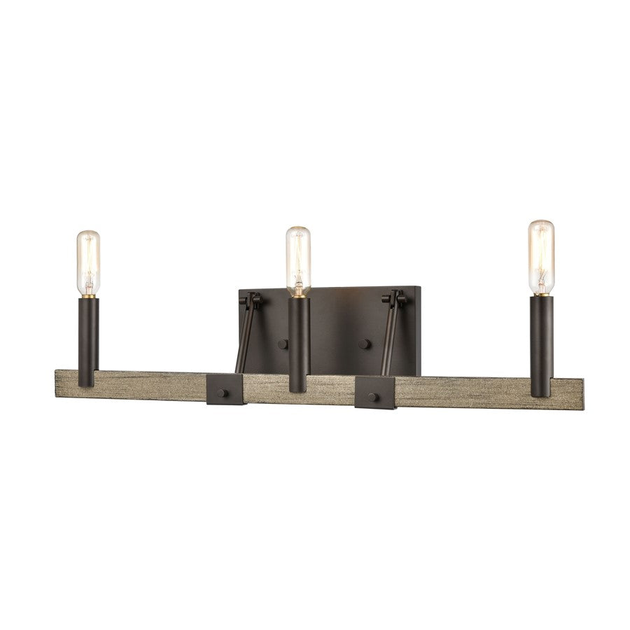 Atlas Lighting Transitions 22in 3-Light Vanity Light | Transitional Oil Rubbed Bronze and Aspen Metal | Bathroom Vanity & Powder | Model WL11459-BZ