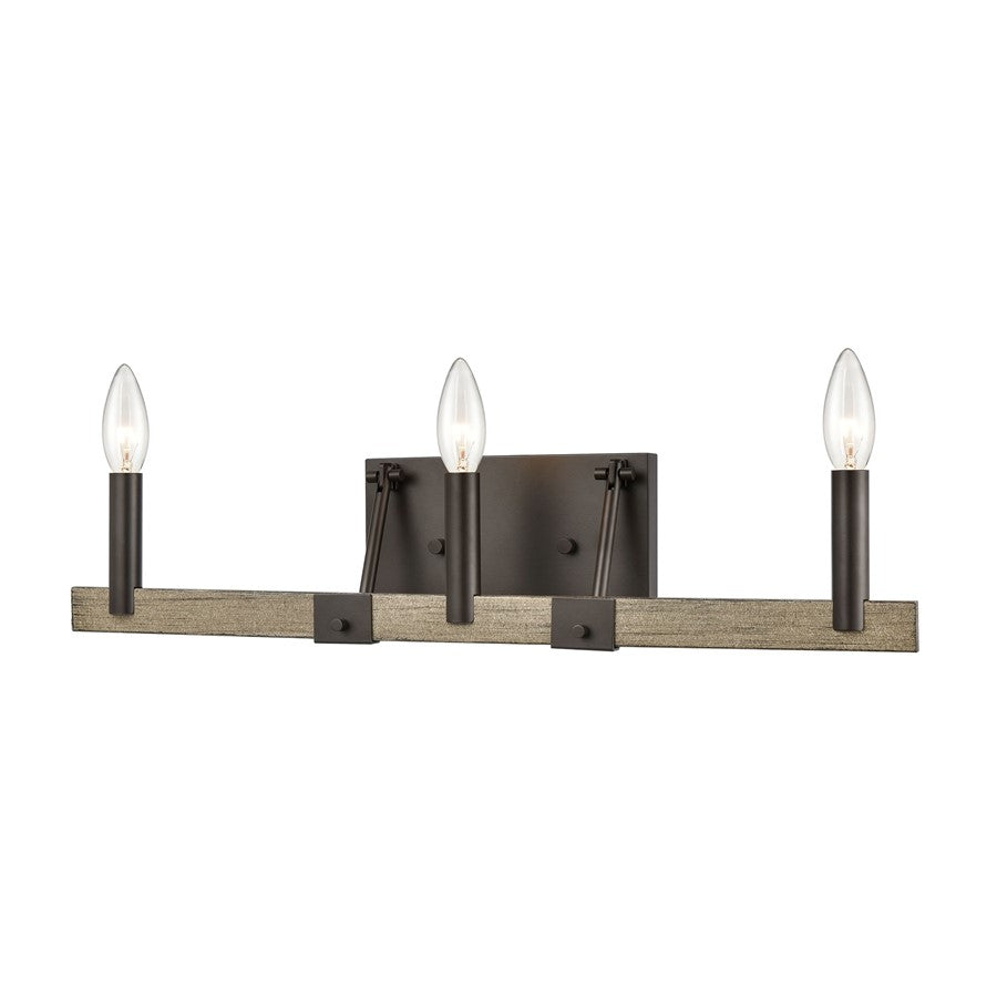 Atlas Lighting Transitions 22in 3-Light Vanity Light | Transitional Oil Rubbed Bronze and Aspen Metal | Bathroom Vanity & Powder | Model WL11459-BZ