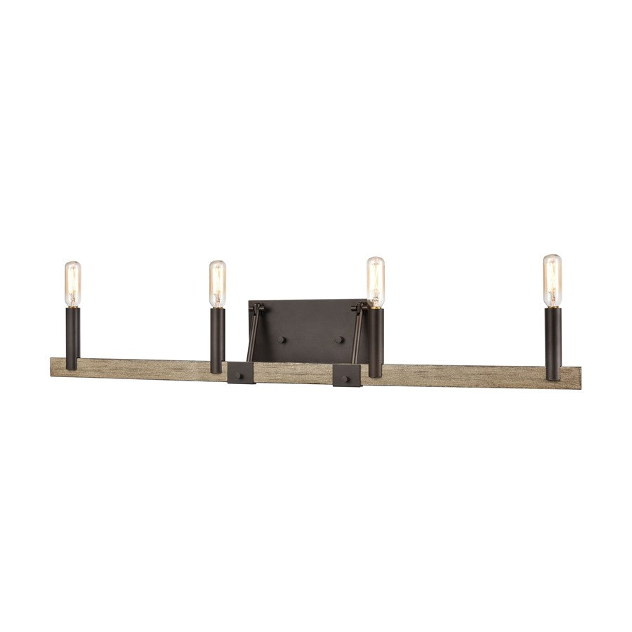Atlas Lighting Transitions 32in 4-Light Vanity Light | Transitional Oil Rubbed Bronze and Aspen Metal | Bathroom Vanity & Powder | Model WL11460-BZ