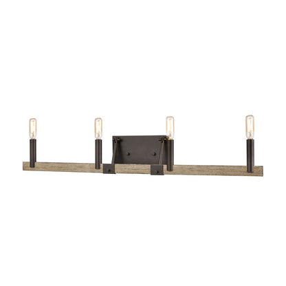 Atlas Lighting Transitions 32in 4-Light Vanity Light | Transitional Oil Rubbed Bronze and Aspen Metal | Bathroom Vanity & Powder | Model WL11460-BZ