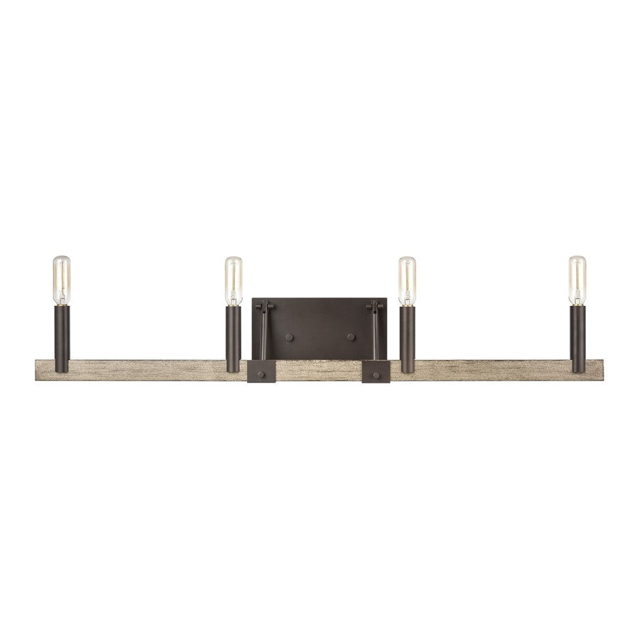 Atlas Lighting Transitions 32in 4-Light Vanity Light | Transitional Oil Rubbed Bronze and Aspen Metal | Bathroom Vanity & Powder | Model WL11460-BZ