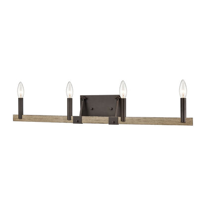 Atlas Lighting Transitions 32in 4-Light Vanity Light | Transitional Oil Rubbed Bronze and Aspen Metal | Bathroom Vanity & Powder | Model WL11460-BZ