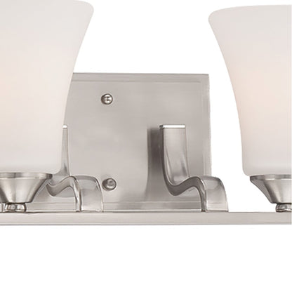 Atlas Lighting Treme 32in 4-Light Vanity Light | Traditional Brushed Nickel and White Glass | Bathroom Vanity | 32 x 7 x 6.75 in | Model WL11463-NK