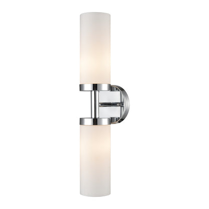 Atlas Lighting Tristen 20in 2-Light Vanity Light | Modern Chrome and White Frosted Glass | Bathroom Vanity & Powder Room | Model WL11467-CH