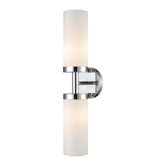 Atlas Lighting Tristen 20in 2-Light Vanity Light | Modern Chrome and White Frosted Glass | Bathroom Vanity & Powder Room | Model WL11467-CH