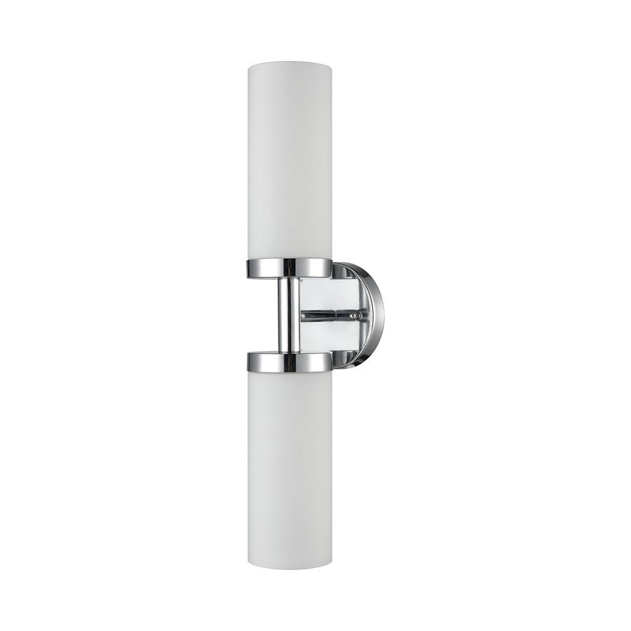 Atlas Lighting Tristen 20in 2-Light Vanity Light | Modern Chrome and White Frosted Glass | Bathroom Vanity & Powder Room | Model WL11467-CH