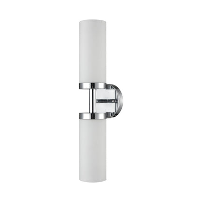 Atlas Lighting Tristen 20in 2-Light Vanity Light | Modern Chrome and White Frosted Glass | Bathroom Vanity & Powder Room | Model WL11467-CH
