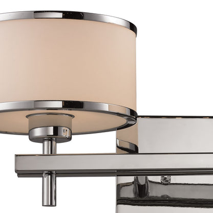 Atlas Lighting Utica 18in 2-Light Vanity Light | Transitional Polished Chrome and White Glass | Bathroom Vanity | 18 x 8 x 8 in | Model WL11470-CH