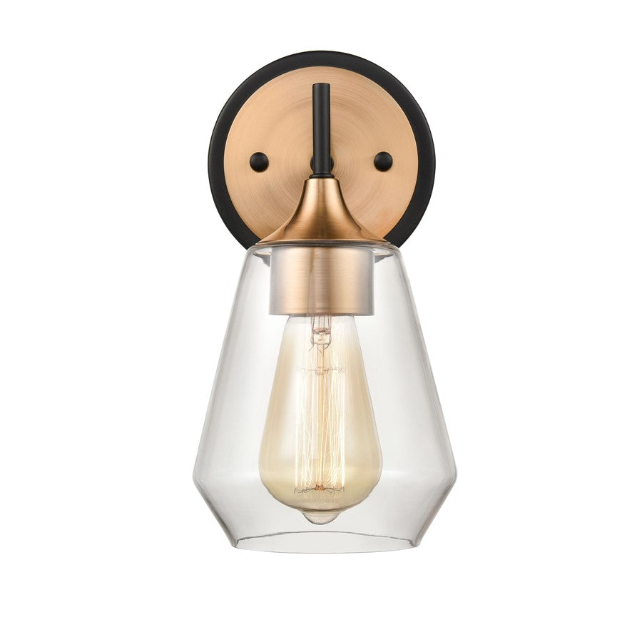 Atlas Lighting Villette 6in 1-Light Vanity Light | Transitional Satin Brass and Clear Glass | Bathroom Vanity & Powder Room | Model WL11473-BS