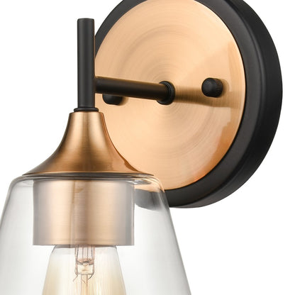 Atlas Lighting Villette 6in 1-Light Vanity Light | Transitional Satin Brass and Clear Glass | Bathroom Vanity & Powder Room | Model WL11473-BS