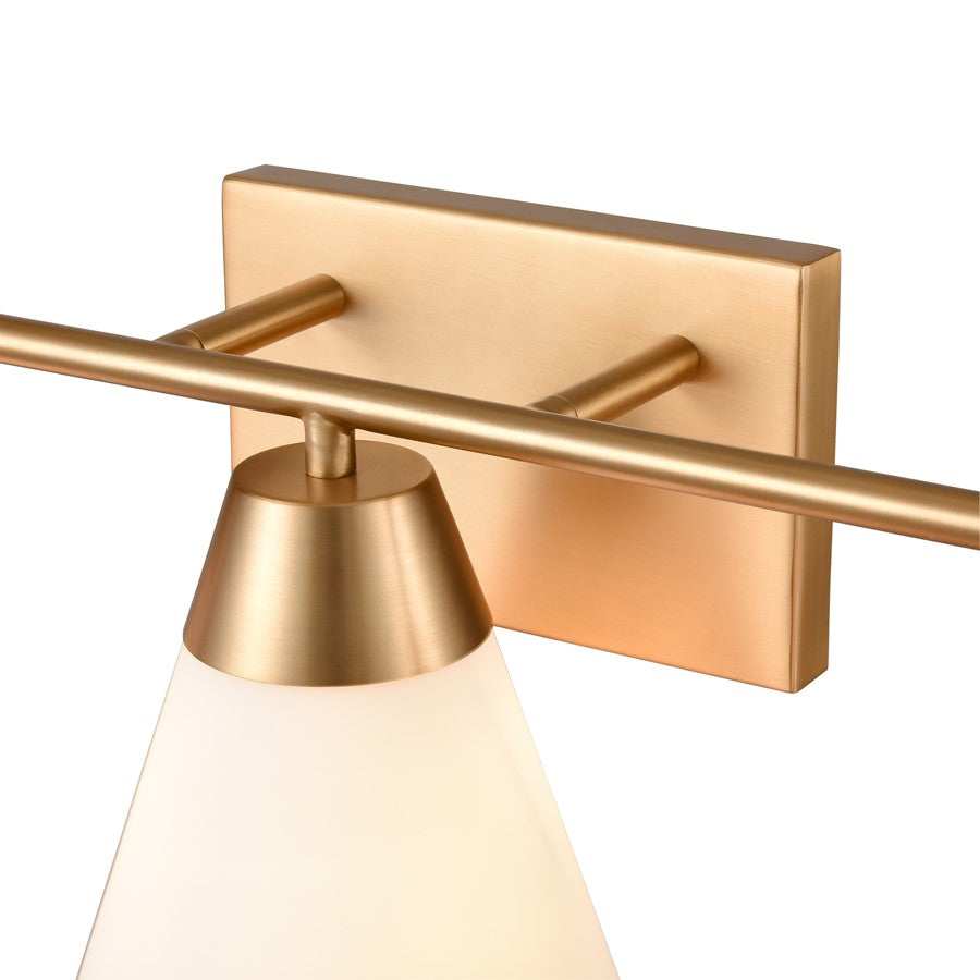 Atlas Lighting Vivica 24in 3-Light Vanity Light | Transitional Brushed Gold and White Glass | Bathroom Vanity & Makeup Mirror | Model WL11474-GD