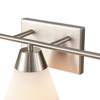 Atlas Lighting Vivica 24in 3-Light Vanity Light | Transitional Brushed Nickel and White Glass | Bathroom Vanity | Model WL11474-NK