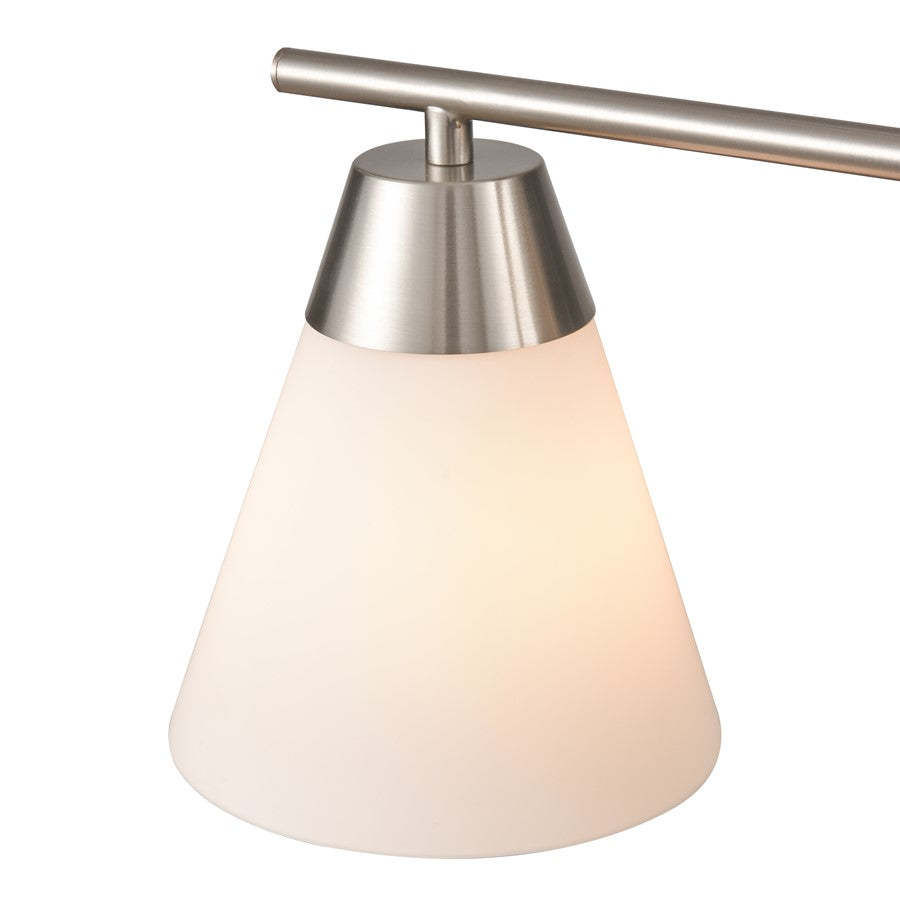 Atlas Lighting Vivica 24in 3-Light Vanity Light | Transitional Brushed Nickel and White Glass | Bathroom Vanity | Model WL11474-NK