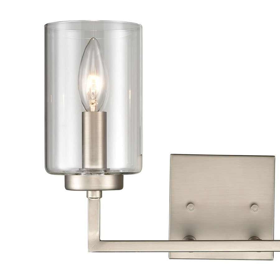 Atlas Lighting West End 14.5in 2-Light Vanity Light | Transitional Brushed Nickel and Clear Glass | Bathroom Vanity | Model WL11475-NK