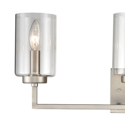 Atlas Lighting West End 23in 3-Light Vanity Light | Transitional Brushed Nickel and Clear Glass | Bathroom Vanity | Model WL11476-NK