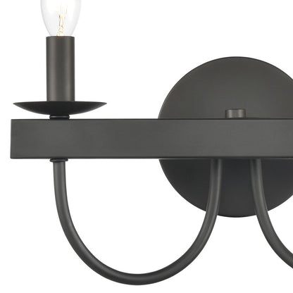 Atlas Lighting Williamson 14in 2-Light Vanity Light | Traditional Matte Black Metal | Bathroom Vanity | 14 x 5 x 8 in | Model WL11480-BK