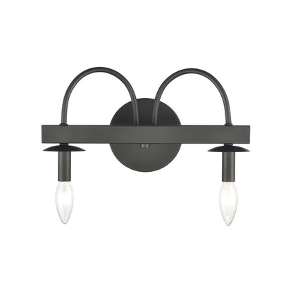 Atlas Lighting Williamson 14in 2-Light Vanity Light | Traditional Matte Black Metal | Bathroom Vanity | 14 x 5 x 8 in | Model WL11480-BK
