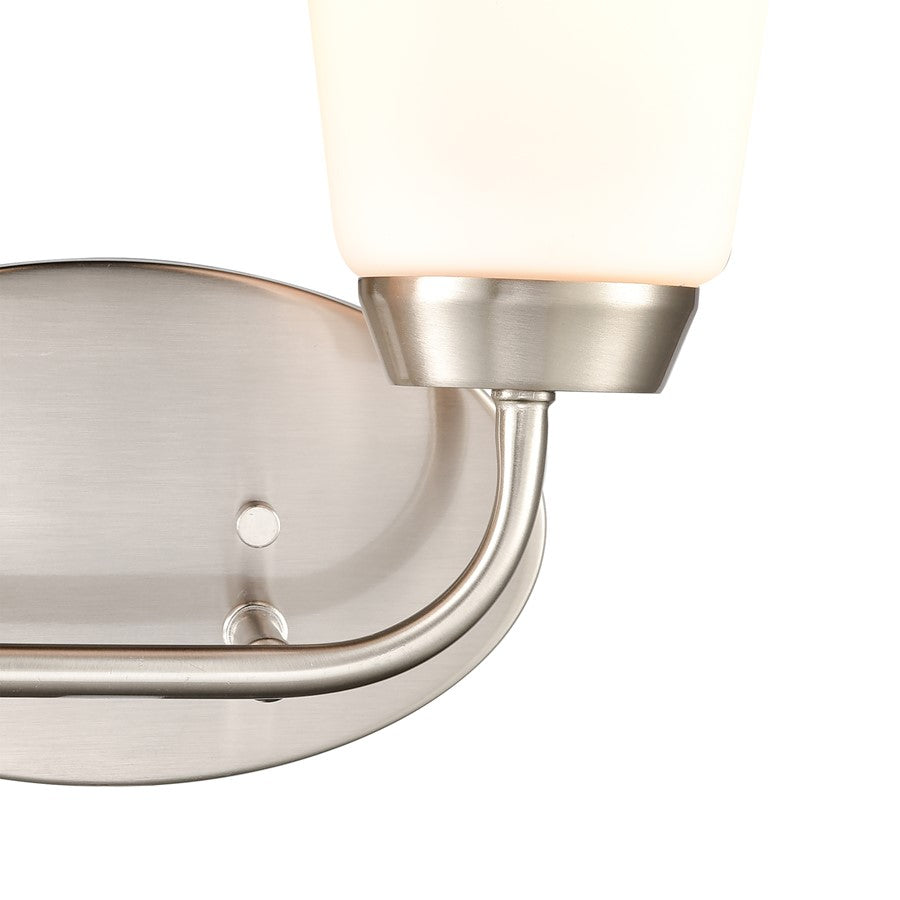 Atlas Lighting Winslow 12in 2-Light Vanity Light | Transitional Brushed Nickel and White Frosted Glass | Bathroom Vanity | Model WL11481-NK