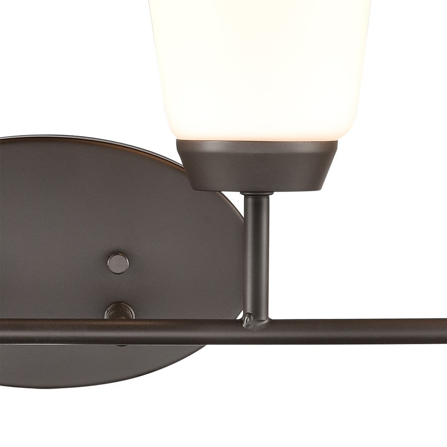Atlas Lighting Winslow 28in 4-Light Vanity Light | Traditional Oil Rubbed Bronze and White Frosted Glass | Bathroom Vanity | Model WL11483-BZ