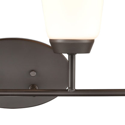 Atlas Lighting Winslow 28in 4-Light Vanity Light | Traditional Oil Rubbed Bronze and White Frosted Glass | Bathroom Vanity | Model WL11483-BZ