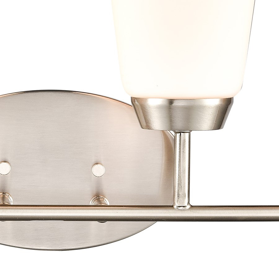 Atlas Lighting Winslow 28in 4-Light Vanity Light | Traditional Brushed Nickel and White Frosted Glass | Bathroom Vanity | Model WL11483-NK