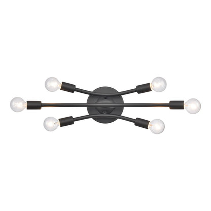 Atlas Lighting Xavier 20in 6-Light Vanity Light | Modern Matte Black | Bathroom Vanity | 19.75 x 4.75 x 6.25 in | Model WL11484-BK