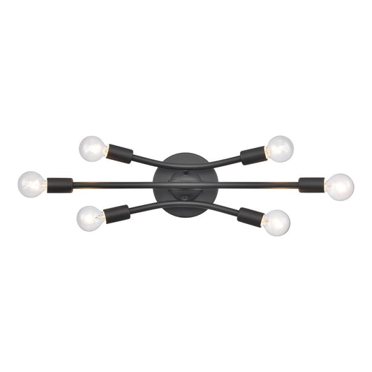 Atlas Lighting Xavier 20in 6-Light Vanity Light | Modern Matte Black | Bathroom Vanity | 19.75 x 4.75 x 6.25 in | Model WL11484-BK