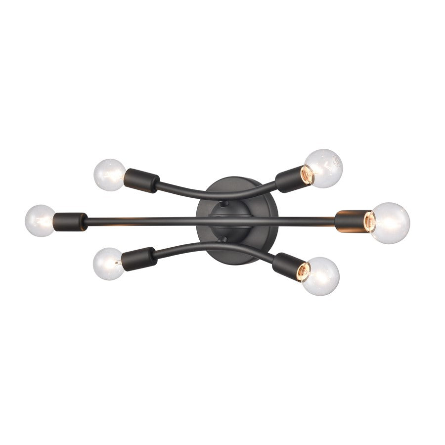 Atlas Lighting Xavier 20in 6-Light Vanity Light | Modern Matte Black | Bathroom Vanity | 19.75 x 4.75 x 6.25 in | Model WL11484-BK