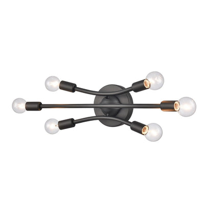 Atlas Lighting Xavier 20in 6-Light Vanity Light | Modern Matte Black | Bathroom Vanity | 19.75 x 4.75 x 6.25 in | Model WL11484-BK