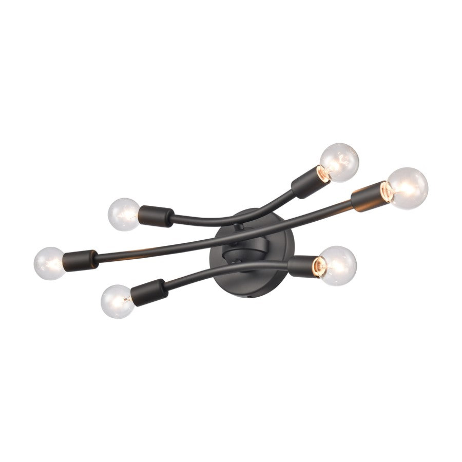 Atlas Lighting Xavier 20in 6-Light Vanity Light | Modern Matte Black | Bathroom Vanity | 19.75 x 4.75 x 6.25 in | Model WL11484-BK