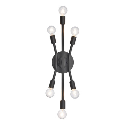 Atlas Lighting Xavier 20in 6-Light Vanity Light | Modern Matte Black | Bathroom Vanity | 19.75 x 4.75 x 6.25 in | Model WL11484-BK