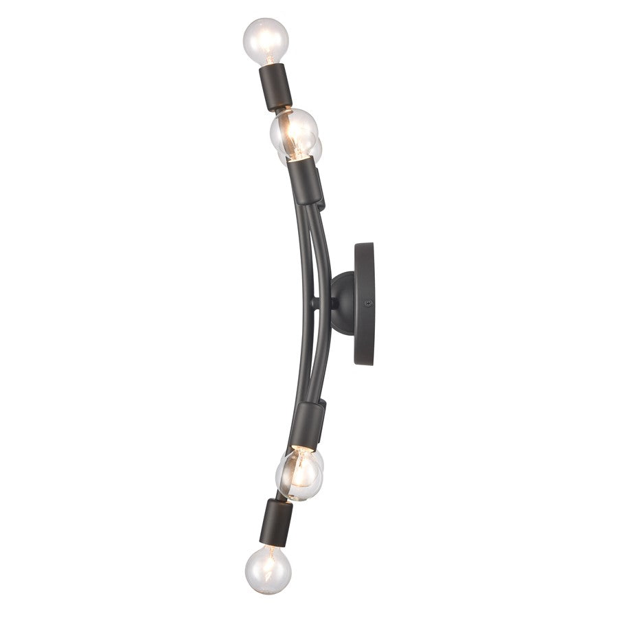 Atlas Lighting Xavier 20in 6-Light Vanity Light | Modern Matte Black | Bathroom Vanity | 19.75 x 4.75 x 6.25 in | Model WL11484-BK