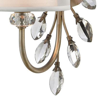 Atlas Lighting Asbury 16in 1-Light Vanity Light | Traditional Aged Silver and White Fabric | Bathroom Vanity & Powder Room | Model WL11515-SV