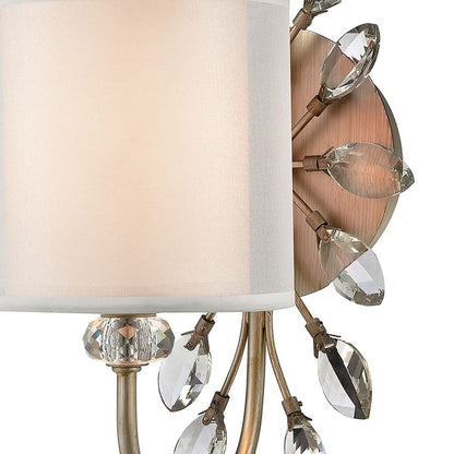 Atlas Lighting Asbury 16in 1-Light Vanity Light | Traditional Aged Silver and White Fabric | Bathroom Vanity & Powder Room | Model WL11515-SV