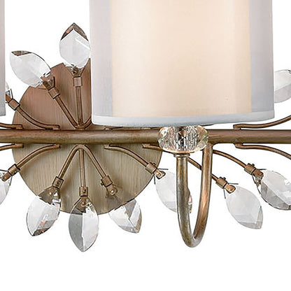 Atlas Lighting Asbury 42in 4-Light Vanity Light | Traditional Aged Silver and White Fabric Shade | Bathroom & Powder Room | Model WL11519-SV