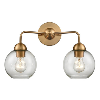 Atlas Lighting Astoria 16'' Wide 2Lt Vanity Light, Satin Gold/Clear - WL11521-GD
