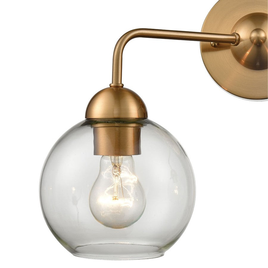 Atlas Lighting Astoria 16'' Wide 2Lt Vanity Light, Satin Gold/Clear