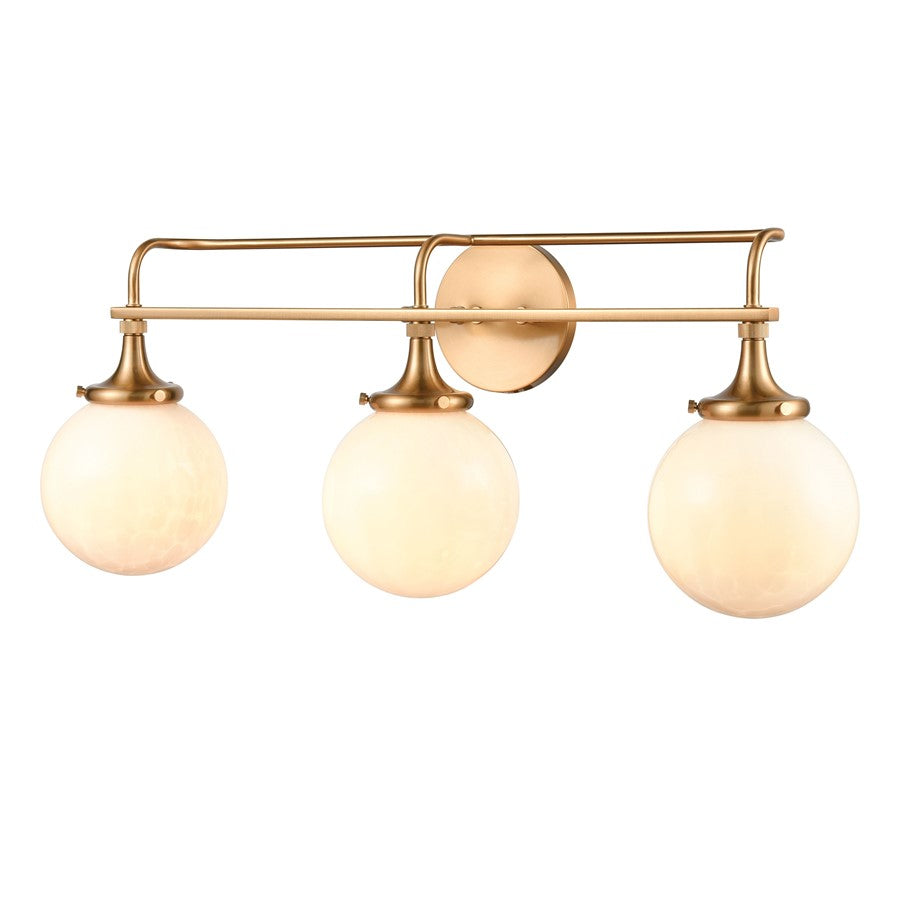 Atlas Lighting Beverly Hills 28" 3Lt Vanity Light, Brass/White - WL11533-BS