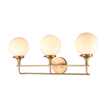 Atlas Lighting Beverly Hills 28" 3Lt Vanity Light, Brass/White